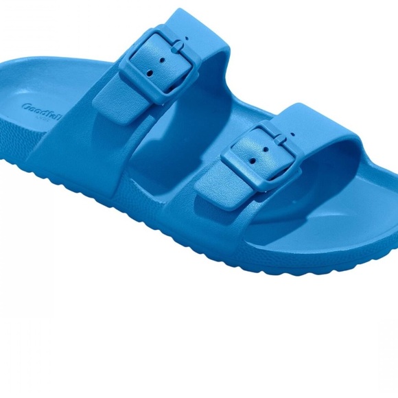 NWTGoodfellow & Co Mens Carson Two Band Slide Sandals Blue 13 - Picture 1 of 5